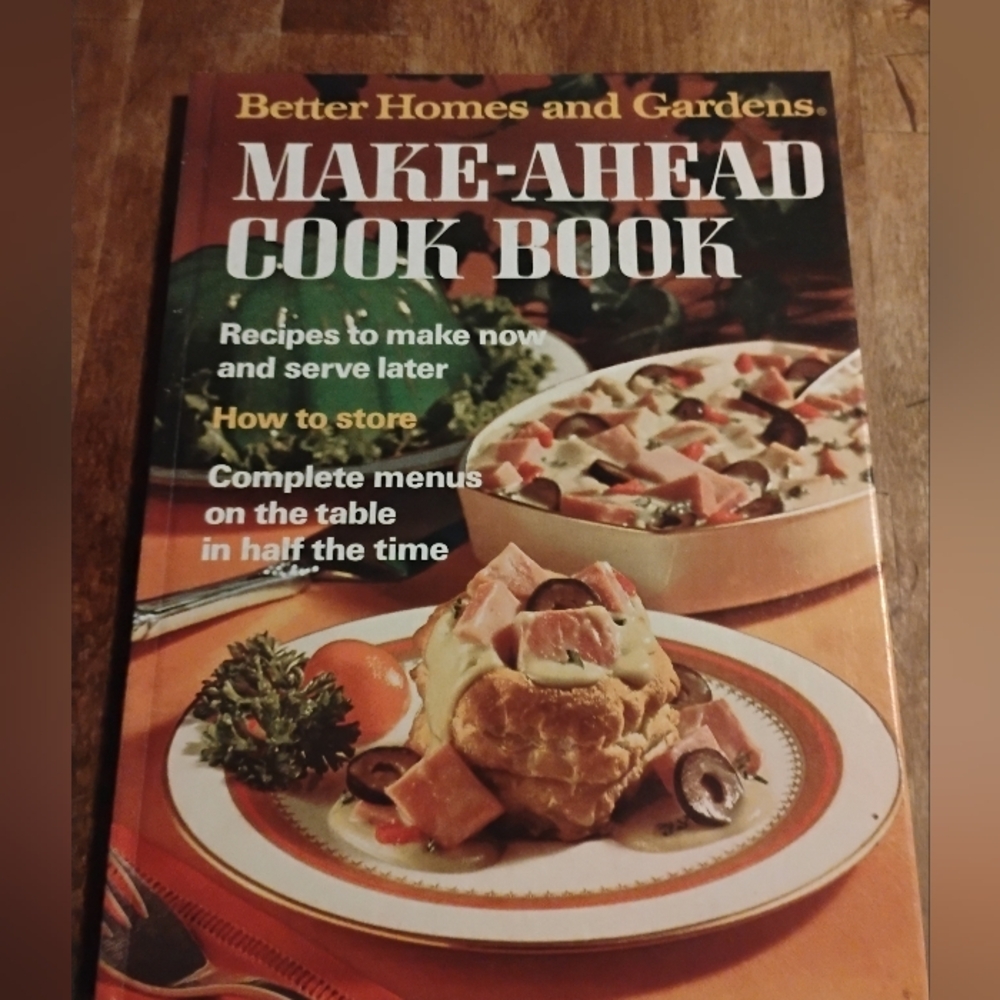Better Homes and Gardens Make-Ahead Cook Book with Red and White Cover